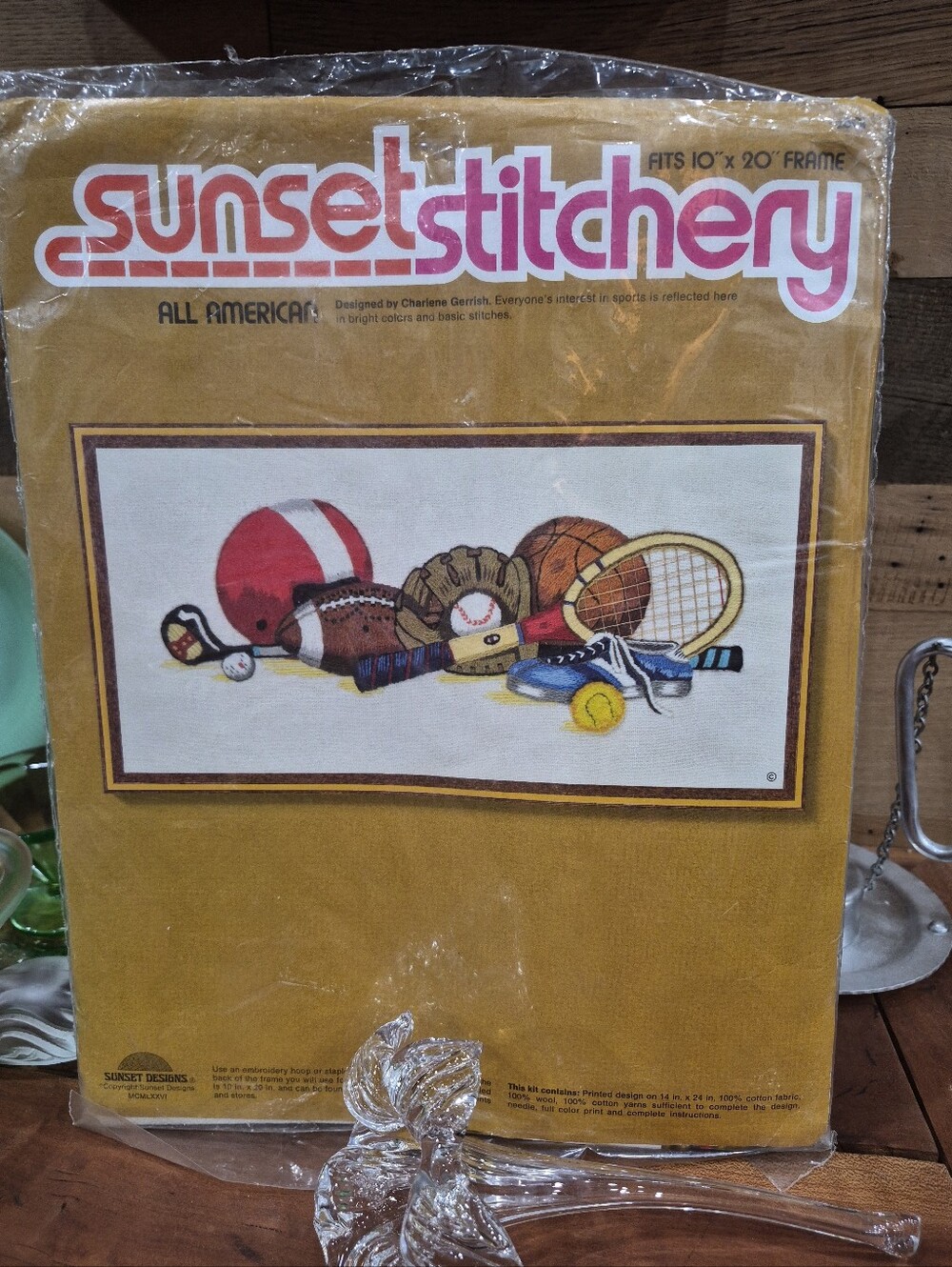 Vintage Sunset Stitchery Sports Athlete Cross Stitch Kit Large Size 10 X 20
